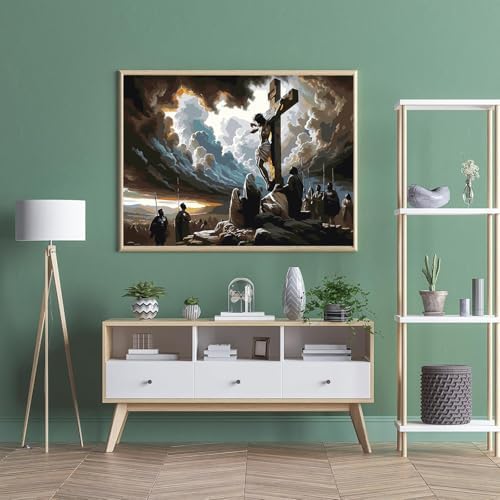 Jesus Paint by Numbers Kit for Adults Framed Canvas, Frameworkless - Image 6