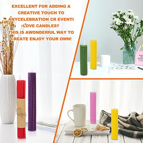 Thleunei Beeswax Sheets for Candle Making - Beeswax Candle Making Kit for Kids-Christmas Candle Making Kit for Adults-Candle Rolling Kit DIY Candle Maker - Candle Starter Kit Beeswax Candle Kit - Image 6
