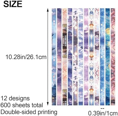 600 Sheets Paper Star Strips for DIY Hand Art Crafts, Double-Sided Printing Origami Paper for Star Jar, Wish Bottles, Home Decoration (Eastern Painting) - Image 2