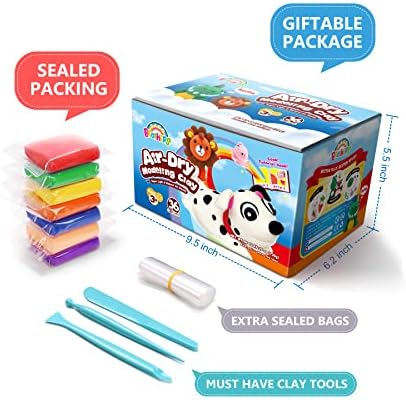 Sago Brothers 36 Colors Air Dry Clay with 3 Tools, Tutorial & Sealed Bags - Image 5