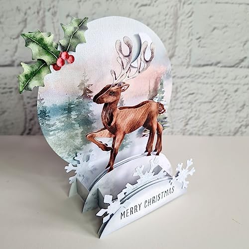 Katy Sue Watercolor Christmas Animals Die-Cut Pop-Up Card Making Kit for Adults. Makes 12 Cards with Festive Animals. Contains 12 Cards, 12 Sheets of Elements, & 12 Envelopes for Card Making Supplies - Image 6