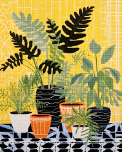 CISDKK Nature Embroidery,crossstitching Kits Adult,House Plants,Botanical,Boho Decor,Plant,Plant Lover Gift,Monstera,Plant Lady,11CT,13.39 * 17.33 inch by Unknown