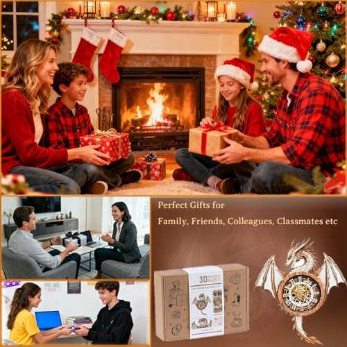 KAAYEE 3D Puzzles for Adults Dragon Clock DIY Wooden Puzzle Craft - Image 6