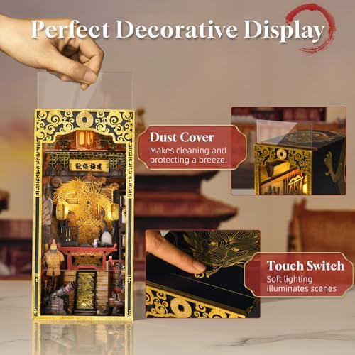 CCCDF Book Nook Kit, The Emperor’s Study DIY 3D Wooden Puzzle with LED - Image 3