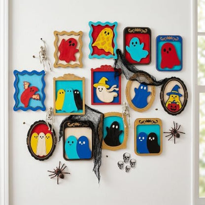 12 Pack Halloween DIY Wooden Ghost Frame Craft, Ghost Wood Painting Crafts - Image 6
