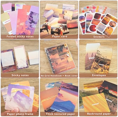 Scrapbooking Supplies Kit, A6 Grid Notebook, Vintage Junk Journaling Kit - Image 5