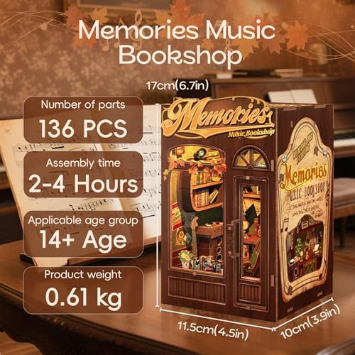 CUTEBEE Book Nook Kit, DIY Miniature House Kits, Diorama Bookshop - Image 3