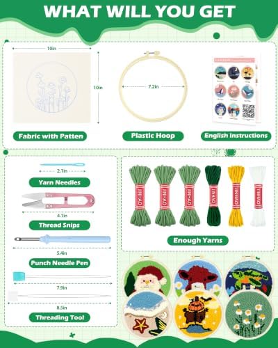 FIVEIZERO Punch Needle Kit for Beginners,Daisy Patterns Craft Kit - Image 2