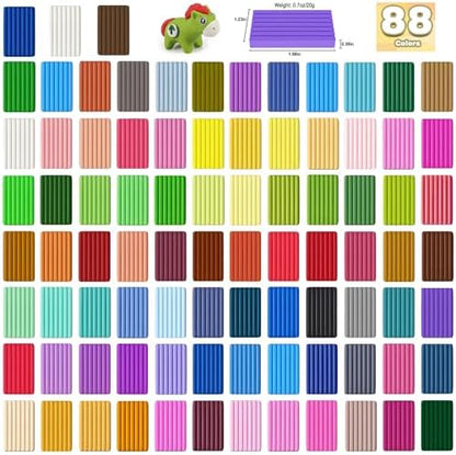 Ixiaoyoo 88 Colors Polymer Clay, Oven Bake DIY Modeling Clay for Kids - Image 2