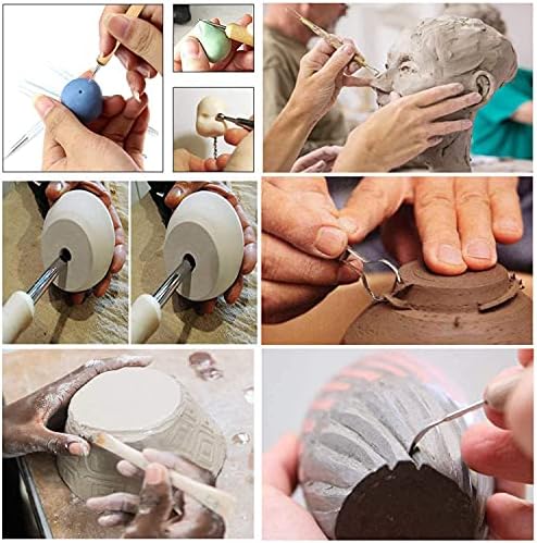 57PCS Ceramic Clay Tools Set with Plastic Case Modeling Pottery Sculpting Tools Kits for Beginners Professionals Crafts Polymer Clay Club, Dotting, Ribbon Trimming - Image 6