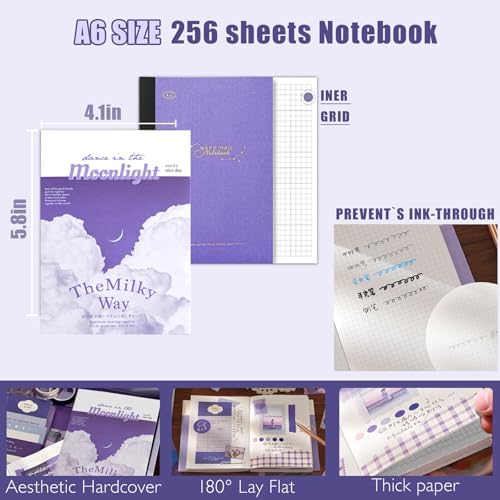 Scrapbooking Supplies Kit, A6 Grid Notebook, Vintage Junk Journaling Kit - Image 5