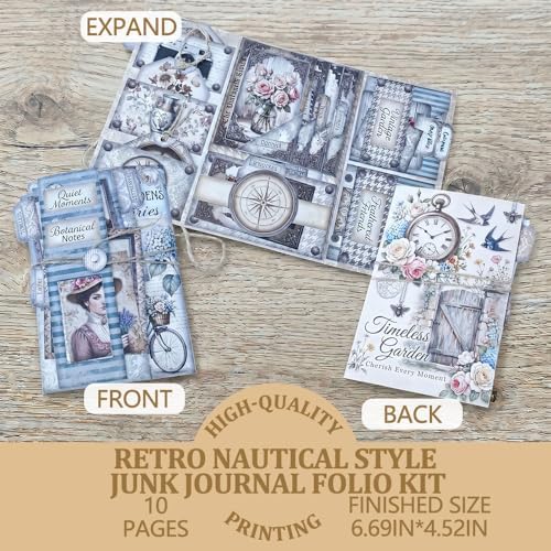 XINPOCUT Time for Spring Folio Junk Journal Kit,Folio Booklet Craft Kit, Junk Journal Kit, Scrapbooking Supplies, Journaling Decor, Mini Folio Writer Folder Project, Arts & Crafts Gifts - Image 6