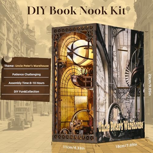 TOYQI Book Nook Kit for Adult, DIY Miniature Dollhouse Kit, Airship Model - Image 2