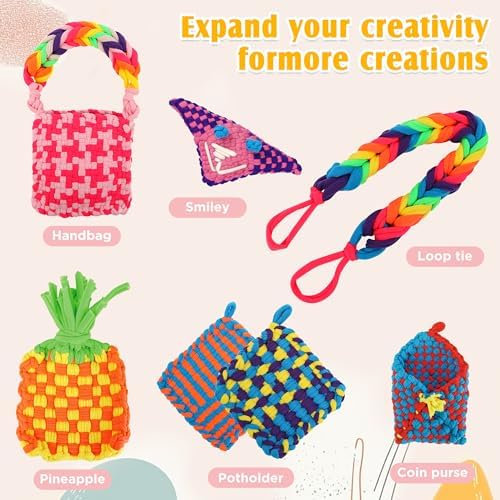 Upgraded Frame Weaving Loom Kit for Kids, Beginner Crochet Kit (224 Loops) - Image 4