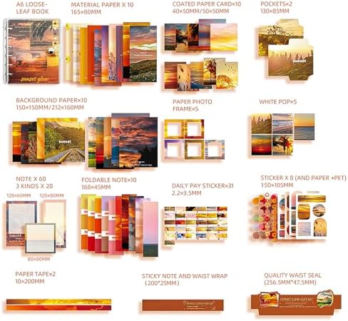 Scrapbooking Supplies Kit, A6 Grid Notebook, Vintage Junk Journaling Kit - Image 2