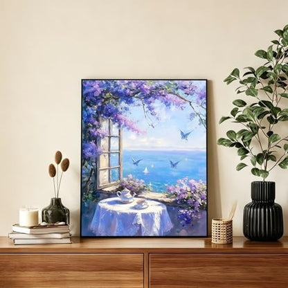 AUKELHJ Paint by Numbers Kit for Adults Beginner, Window View, 16x20 Inch - Image 2