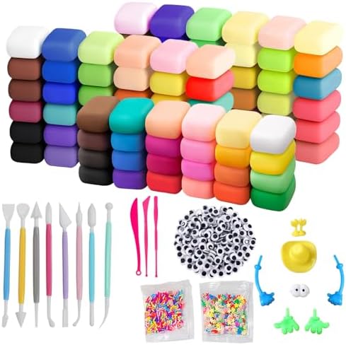 Adult Air Dry Clay, Magic Foam DIY Molding Clay, 170 PCS Set with 100 Colors Ultra Light Tools Accessories & DIY Supplies, Soft Modeling Clay for Crafts, Art Creation & Birthday Party by Unknown