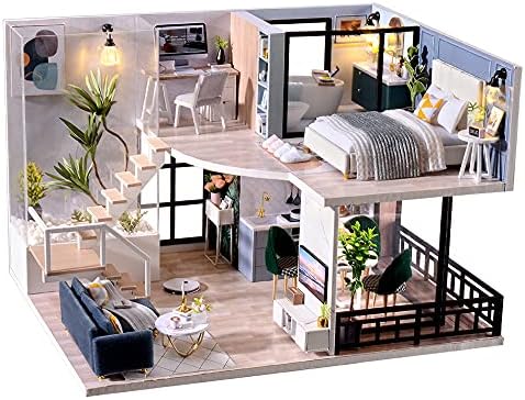 DIY Miniature Dollhouse Kit with Furniture Plus Dust Proof & Music Movement by TuKIIE