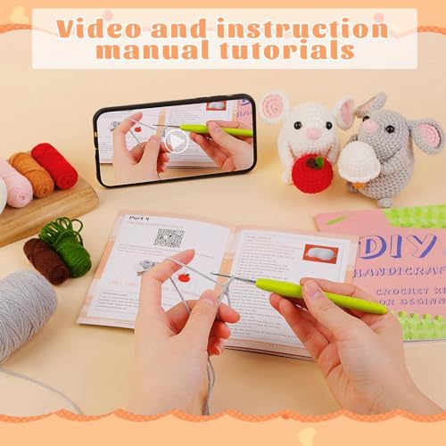 Crochet Kit for Beginners Adults Crochet Animals Kit with Video Tutorials - Image 3