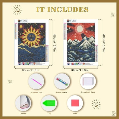 DOTSOPS Landscape Diamond Art Painting Kits Round Full Drill 11.8 x 15.7 in - Image 3