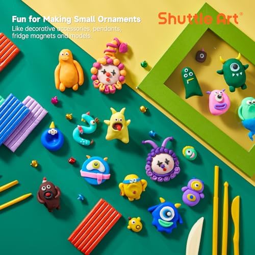Shuttle Art Polymer Clay Kit, 50 Colors Oven Bake Clay for Kids with 19 Carving Tools and 10 Accessories, Non-Sticky, Non-Toxic, Ideal Gift for Kids - Image 5