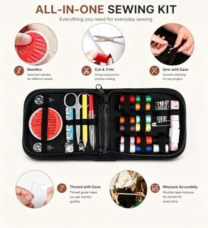 JANREAY Sewing Kit for Adults Travel Mini Kit with 14 Thread Spools - Image 6