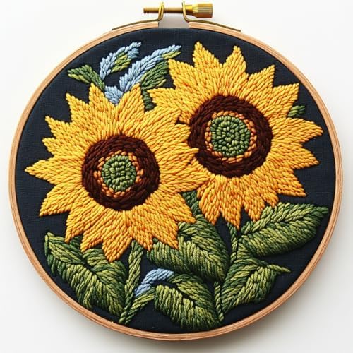 Punch Needle Kits for Beginners Sunflowers 20x20cm-2 by Unknown