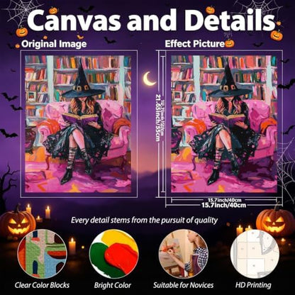 hkejoi Witch Paint by Numbers Kit for Adults, 16x20 in - Image 4