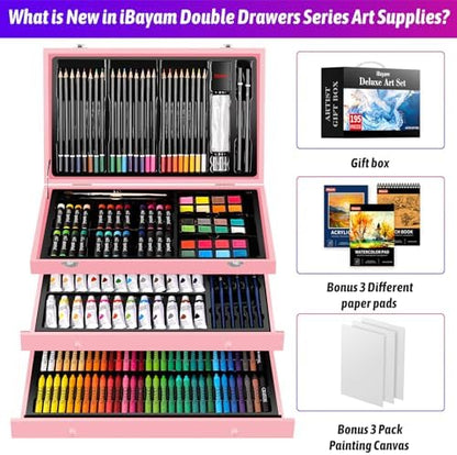 iBayam Pink Art Supplies, Color Drawing Sets, Teen Girl Gifts Trendy Stuff - Image 6