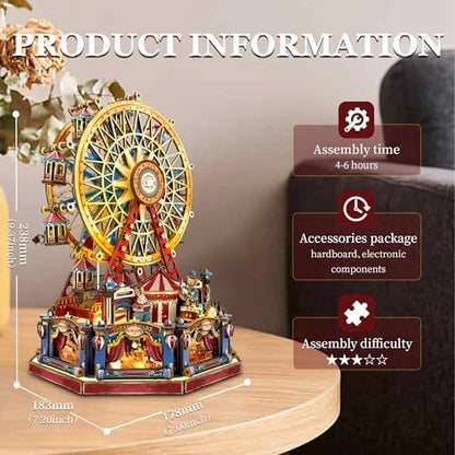 Book Nook Kit DIY Miniature House 3D Wooden Puzzle - Century Ferris Wheel - Image 2