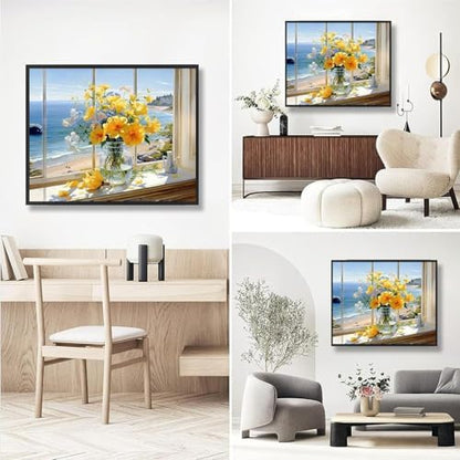 Vase Flower Paint by Numbers for Adults with Framed Canvas - Wooden Easel - Image 7