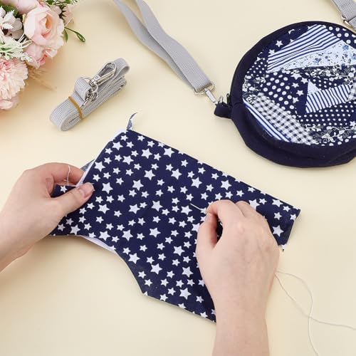 WEBEEDY DIY Quilt Tote Bag Kit for Adult Beginners Round Crossbody Bag Starter Kit with Video Tutorial,9 PCS Fabrics,Quilting Tools for DIY Sewing Patchwork Craft Valentine's Day Birthday Gift - Image 4