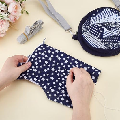 WEBEEDY DIY Quilt Tote Bag Kit for Adult Beginners Round Crossbody Bag Starter Kit with Video Tutorial,9 PCS Fabrics,Quilting Tools for DIY Sewing Patchwork Craft Valentine's Day Birthday Gift - Image 4