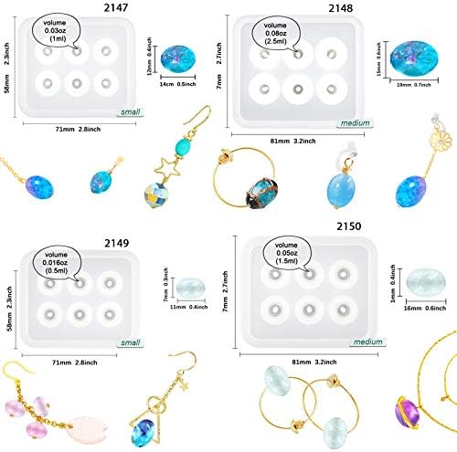 Beads Resin Molds with Hole for Gemstone Cabochon Jewelry Casting 14-Count - Image 3