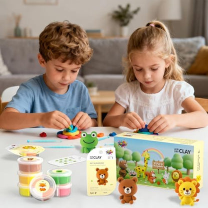 Air Dry Clay for Kids - 6 Animal Themed Modeling Clay Kit, Model Magic Clay with Sculpting Tools and Tutorials, Ultra Light & Soft, Non-Toxic & Safe, DIY Arts and Crafts School Projects for Kids - Image 6
