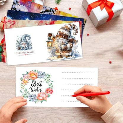 DDGYP 6pk Gnomes Diamond Art Cards w/Envelopes, DIY Xmas Kit for Adults - Image 6