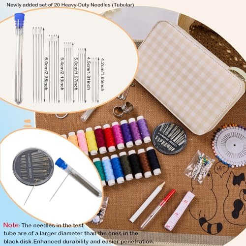 Travel Basic Sewing Kit with Checkered Pattern Sewing Set - Image 2