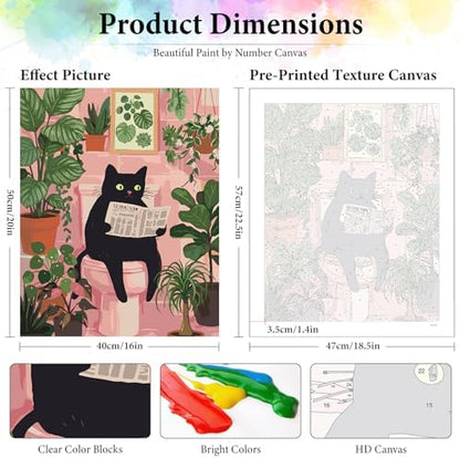 Dawnsphere Black Cat Paint by Numbers Kit for Adults Without Frame 16x20 in - Image 3
