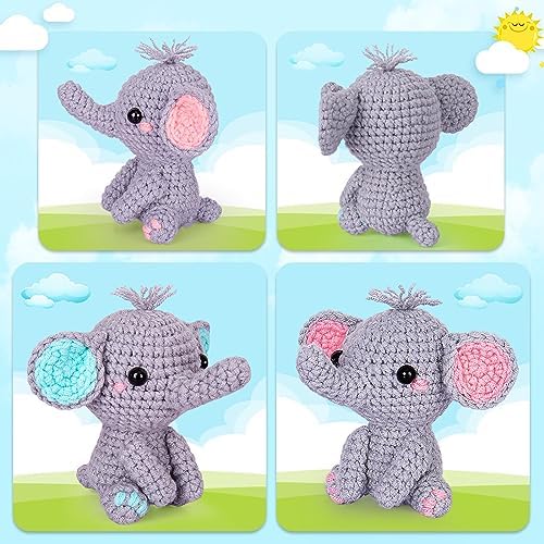 Crochet Kit for Beginner, Upgraded Easy Yarn Crochet Starter Kit w Step-by-Step Video Tutorials, Beginner Crochet Kit for Adults & Kids, Men & Women, Complete Kit Included, 3Pack Whale Family - Image 3