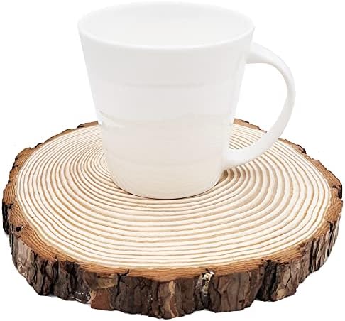 Natural Round Discs Rustic Wood Slices 5 Pcs 7-8 inch Unfinished Wood kit Circles Crafts Tree Slices with Bark Log Discs for DIY Arts and Wedding Christmas Ornaments - Image 4