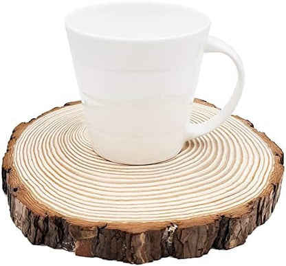 Natural Round Discs Rustic Wood Slices 5 Pcs 7-8 inch Unfinished Wood kit Circles Crafts Tree Slices with Bark Log Discs for DIY Arts and Wedding Christmas Ornaments - Image 4
