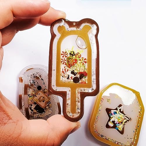 Resin Shaker Molds Set Kawaii Keychain Charms Pack of 9 Epoxy Silicone Trays Precision Tip Applicator Bottle Kit Bundle - Image 3