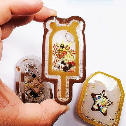 Resin Shaker Molds Set Kawaii Keychain Charms Pack of 9 Epoxy Silicone Trays Precision Tip Applicator Bottle Kit Bundle - Image 3