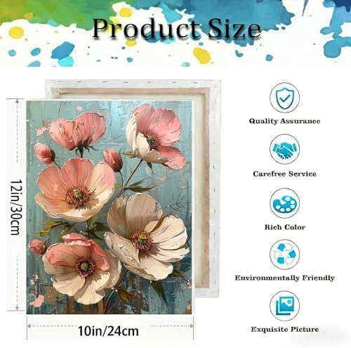 Paint by Numbers Kit for Adults,Flower DIY Paint by Number With Frame - Image 4