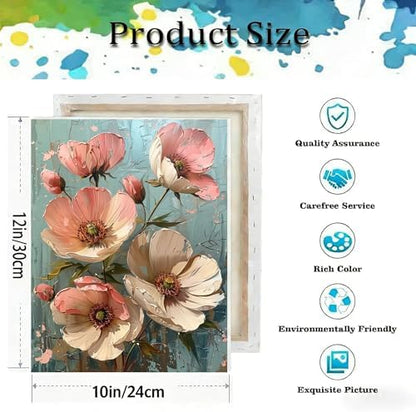 Paint by Numbers Kit for Adults,Flower DIY Paint by Number With Frame - Image 4