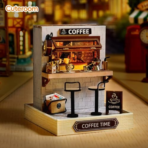 CUTEROOM DIY Doll Room Miniature Furniture Wooden House Kit-Coffee Shop - Image 6