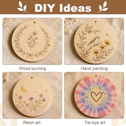 25PCS Wood Circles for Crafts, 4" Unfinished Wood Rounds - Image 4