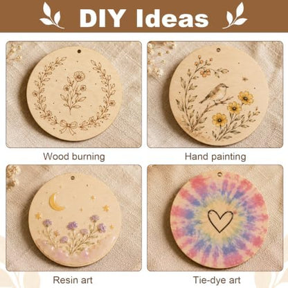 25PCS Wood Circles for Crafts, 4" Unfinished Wood Rounds - Image 4