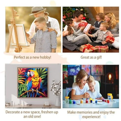 Artunion Framed Paint by Numbers Kit for Adults Beginners & Kids Ages 8-12,Colorful Parrot Paint by Number with Frame,Bird Paint by Numbers Kit on Canvas 10 * 10 Inch Without Easel - Image 7