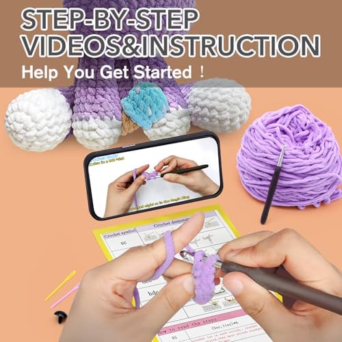 CODGP Crochet Kit for Beginners, 11.8-Inch Hippo Crochet Kit for Adults - Image 5